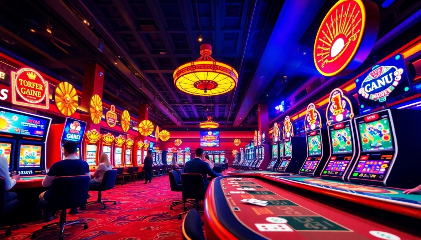 Vibrant casino scene highlighting online gambling excitement at rr9935.com with engaging visuals and player interaction.