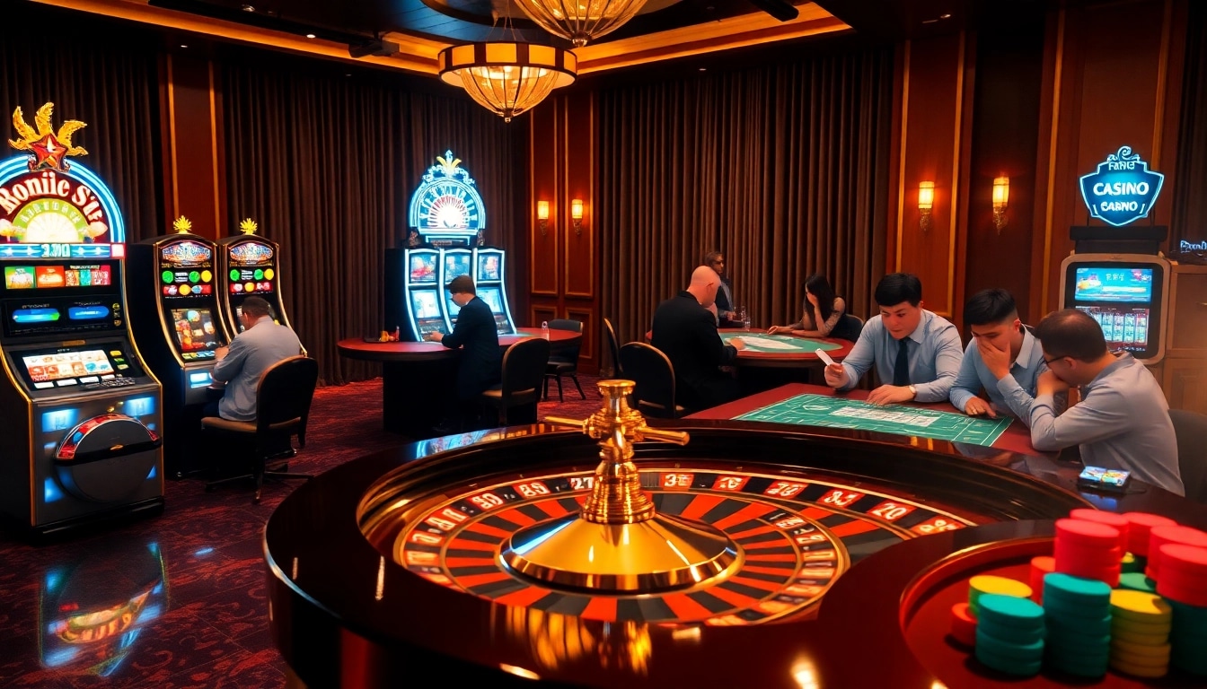 Experience the thrill of nhà cái kim88 at a vibrant casino setting filled with excitement and professionalism.