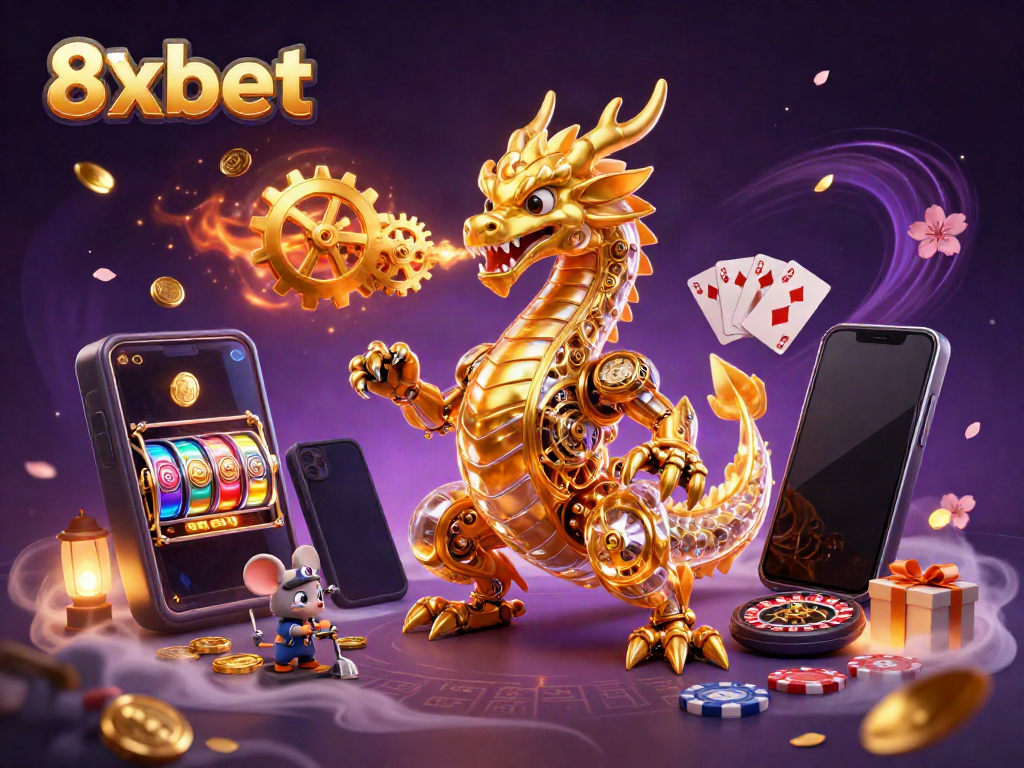 Engage in thrilling gaming adventures with 8xbet's captivating dragon and immersive casino elements.