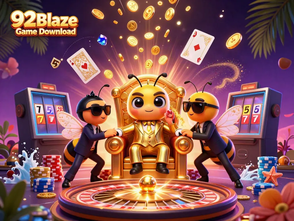 Experience the excitement of the 92 Blaze Game Download with vibrant casino elements and a dynamic scene.