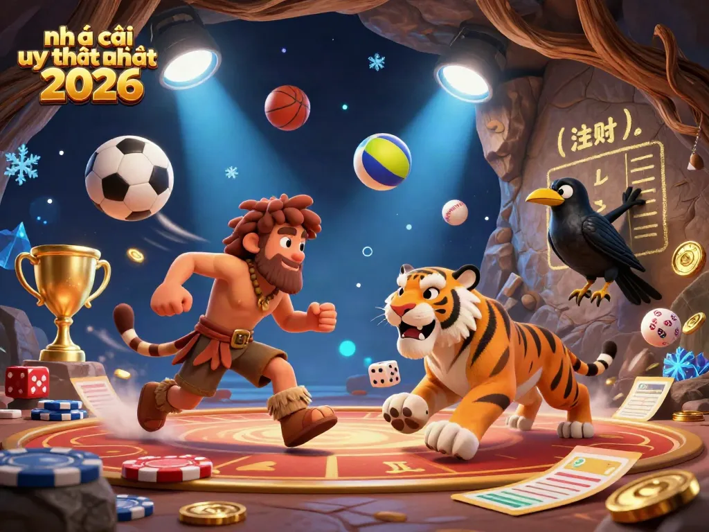 Engage with exhilarating gameplay at nhà cái uy tín nhất hàng đầu 2026 featuring unique 3D caveman casino imagery.