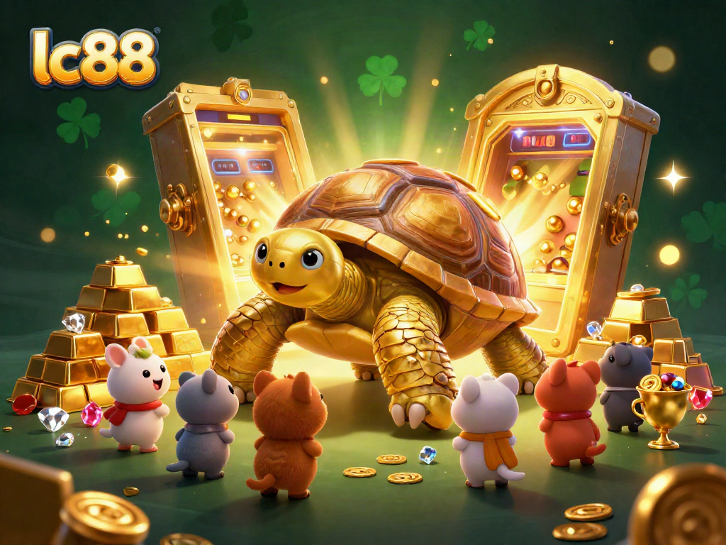 Engage with unparalleled excitement at lc88's vibrant online casino adventures featuring a colossal tortoise.