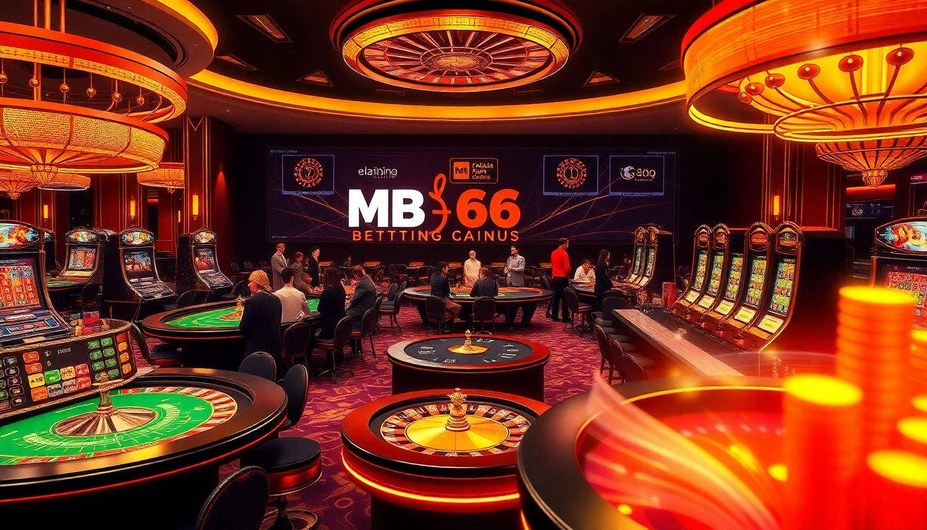 Exciting online gambling scene at mb66.nyc with diverse players enjoying casino games.