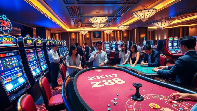 Experience the luxury of ZK88 with engaging casino games and vibrant atmosphere.