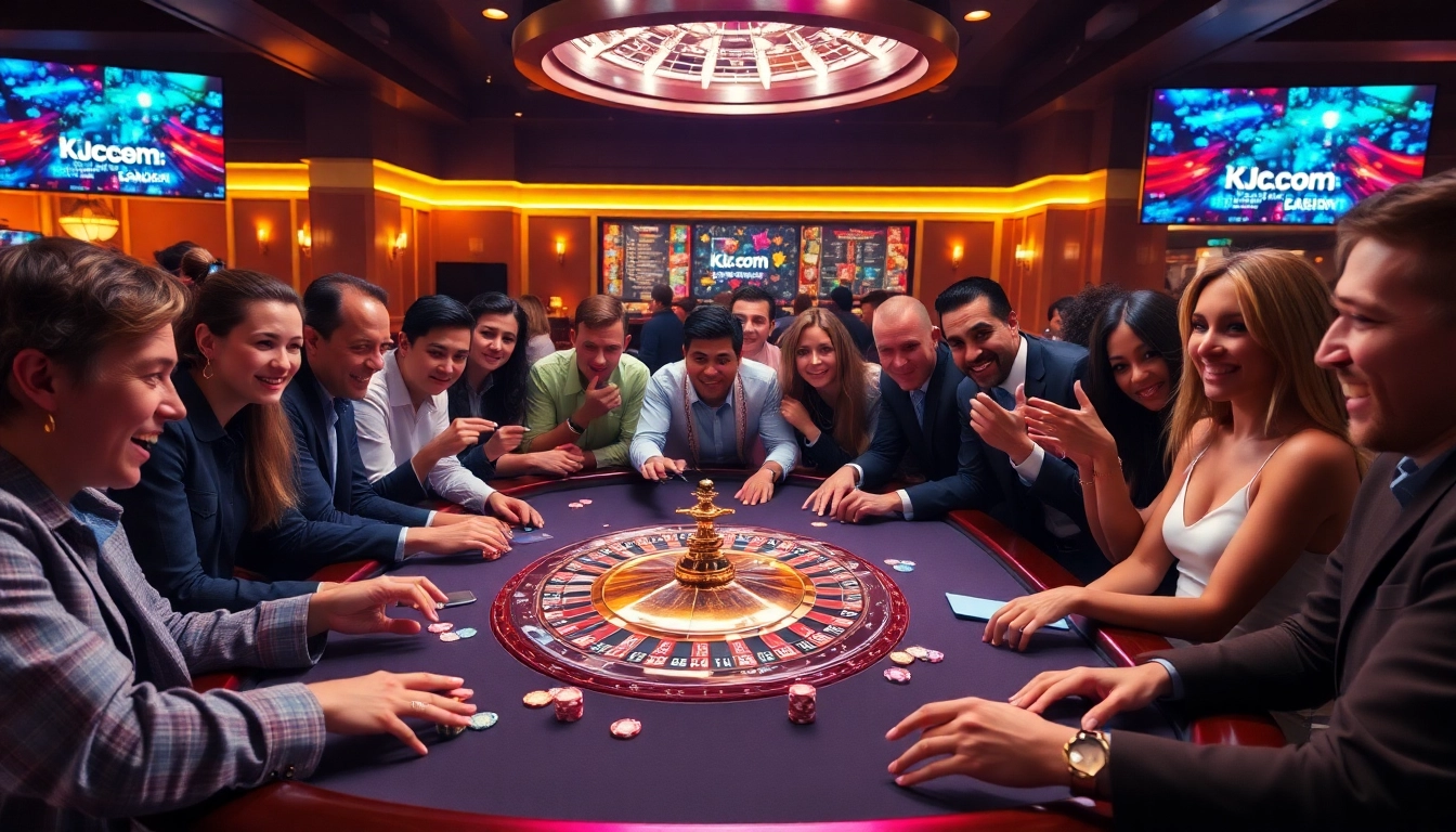 Join the excitement at the gaming table on kjc.com amidst luxurious casino vibes.