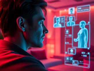 Engaging interaction in a modern setting with sex AI, featuring playful digital avatars and ambient lighting.