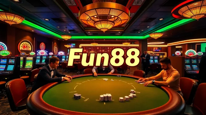 Experience high-energy poker and thrilling games at Fun88's luxurious gaming table.