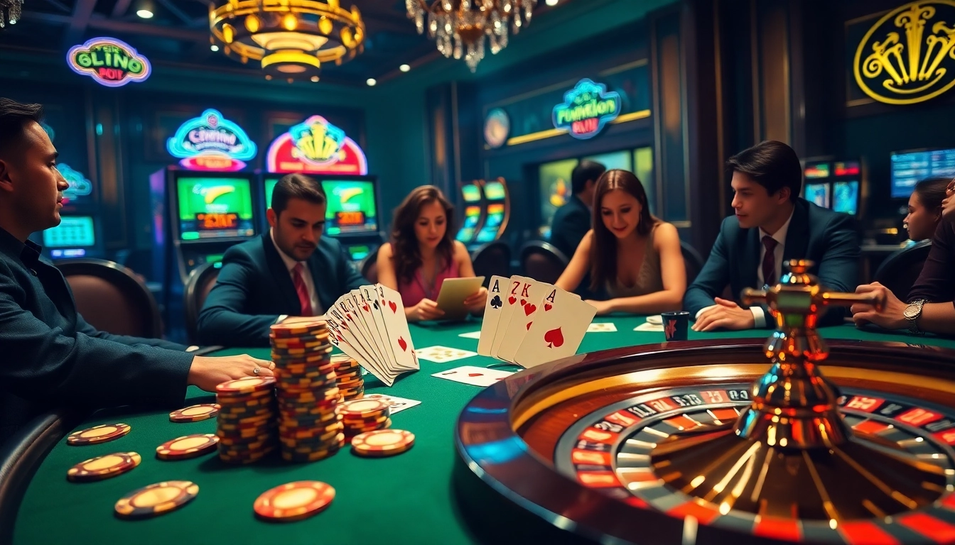 Experience the excitement of the 77ball game at a lavish casino table, featuring vibrant poker chips and cards.