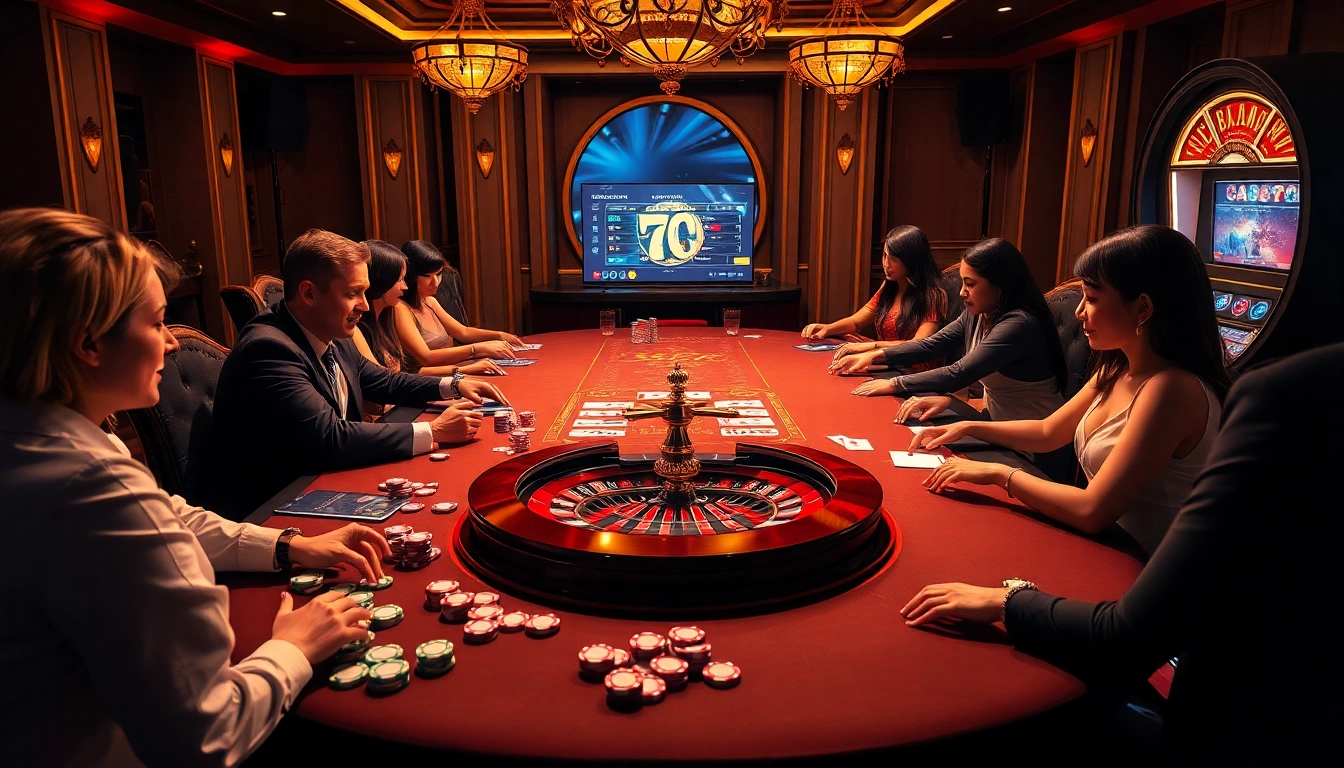 SCLUB88 NET offers an exhilarating casino experience with vibrant poker and roulette games in an opulent setting.