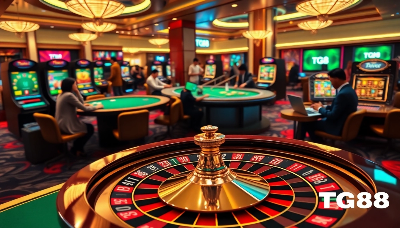 Engage with exciting casino games at TG88's luxurious online platform featuring poker and slots.
