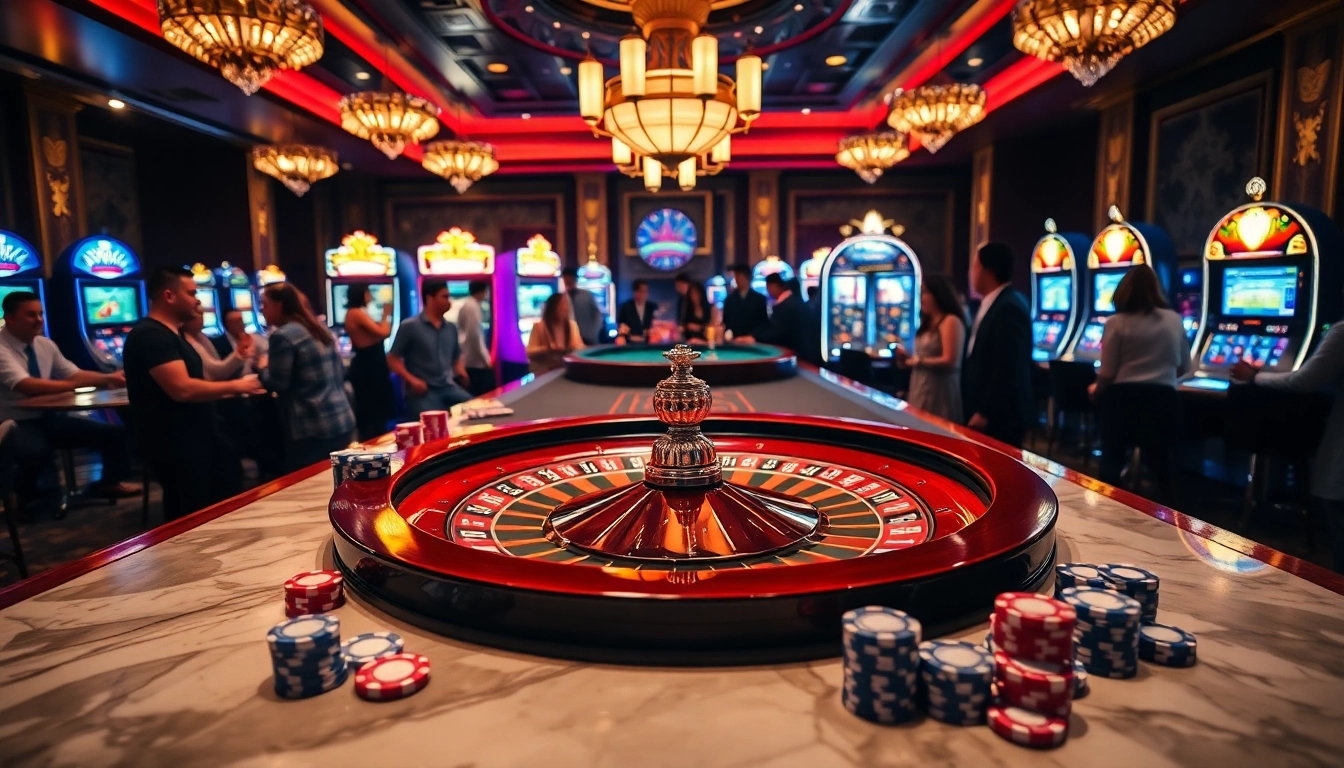 Excited players engaging in roulette at a luxury casino, bringing chotruyen to life with gambling thrills.