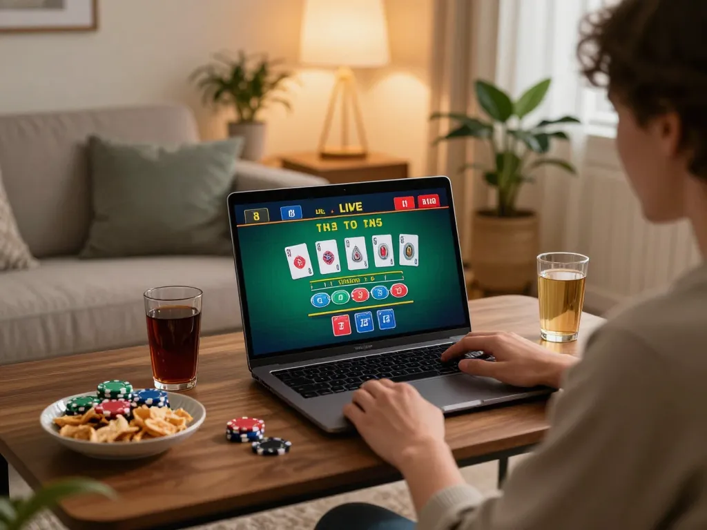Experience online excitement at https://ga88bet.com/ with live blackjack gameplay in a cozy setting.