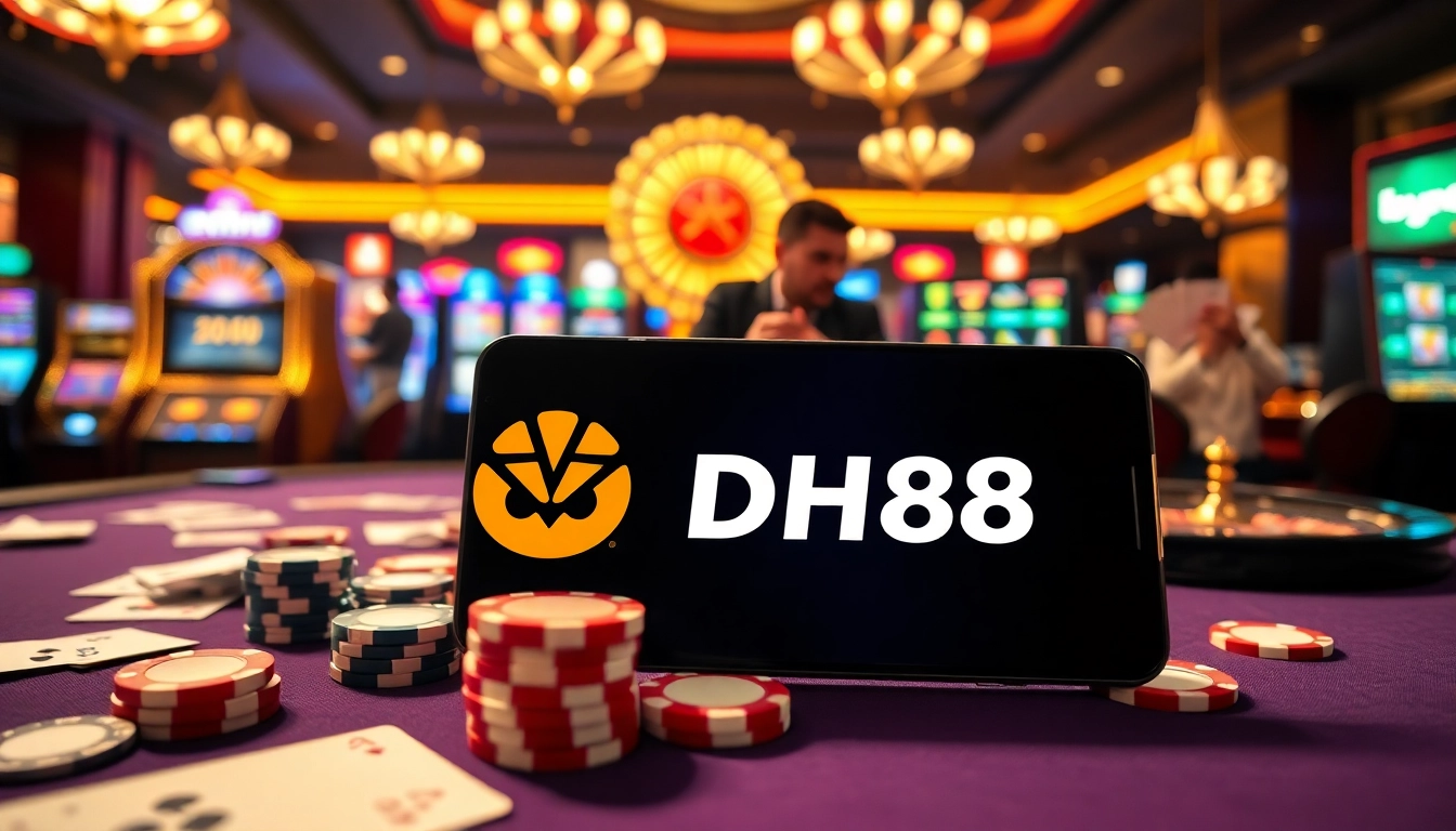 Engage in thrilling gambling adventures with DH88 at a luxurious casino table.