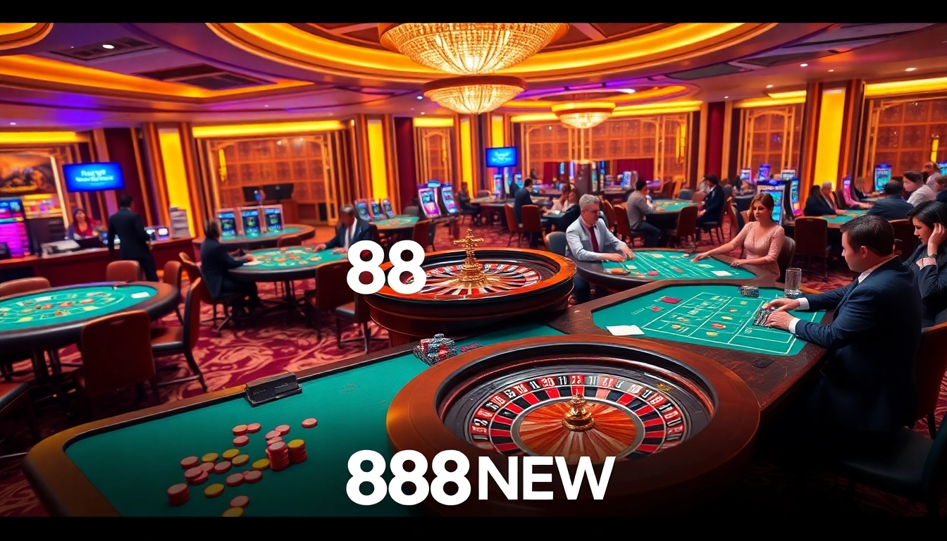 Experience the thrill of betting at 888NEW with vibrant casino tables and engaging games.