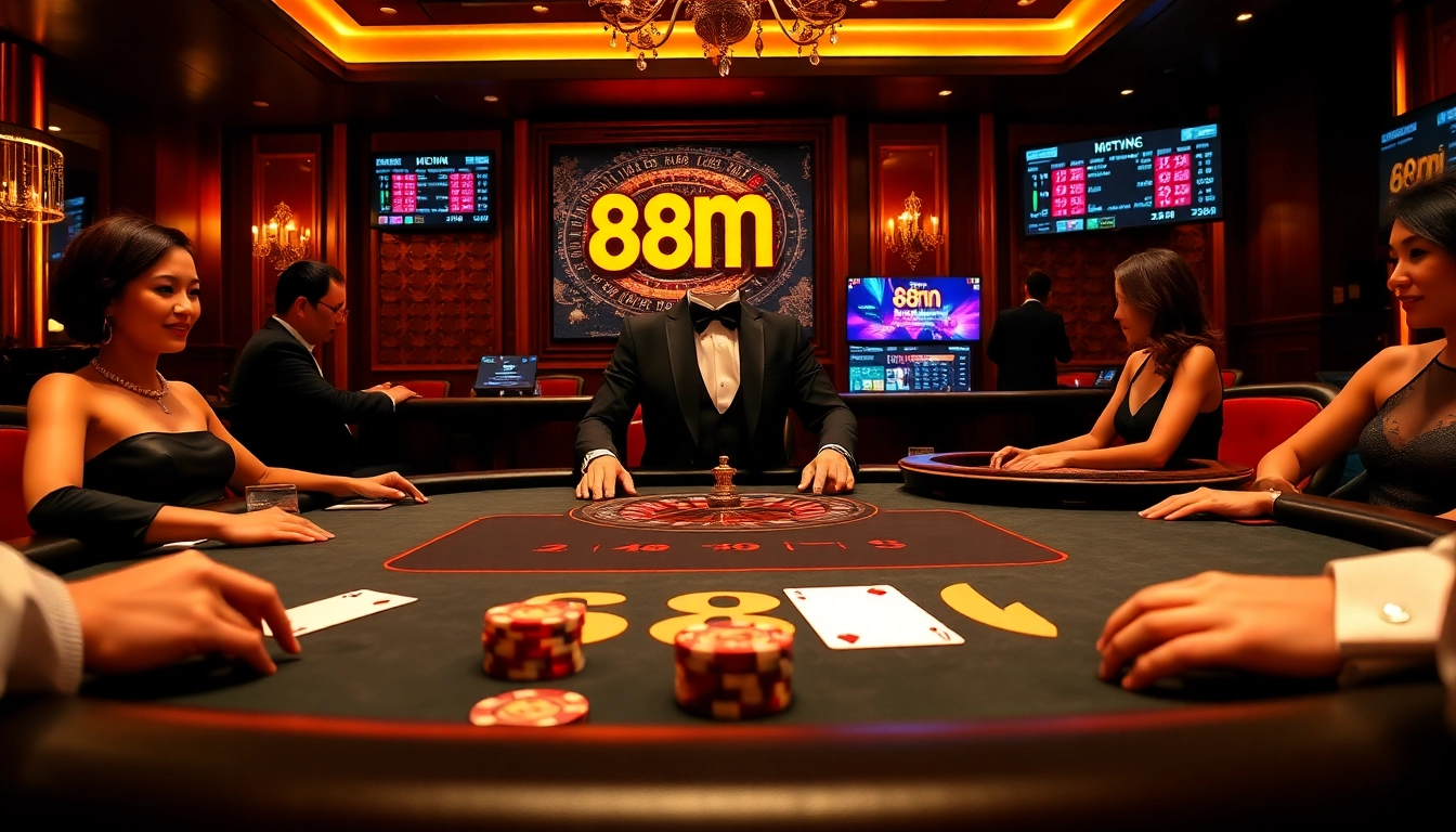 Experience thrilling gameplay at 88nn with elegant poker tables and vibrant casino ambiance.
