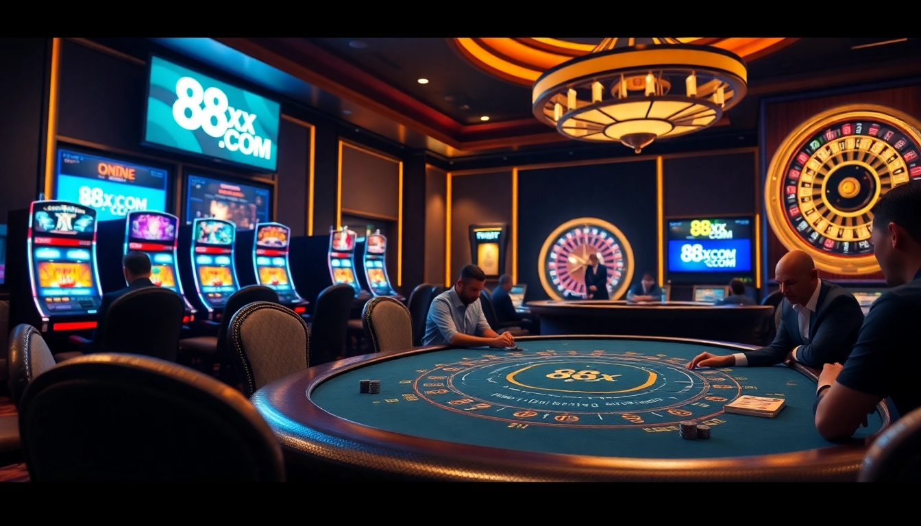 Experience the thrill of winning at 88xx com with dynamic casino tables and vibrant slot machines.