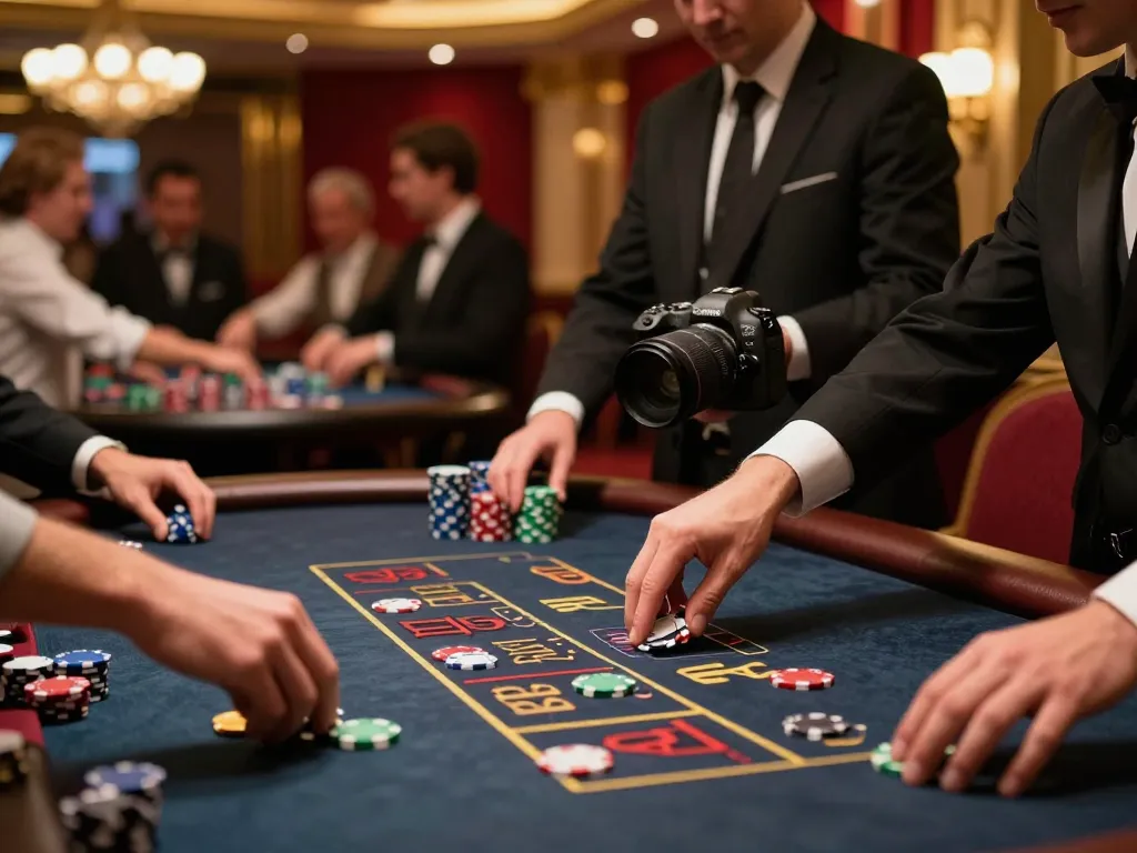 Engaging players place bets at F8BETz casino tables, showcasing exciting gambling action.