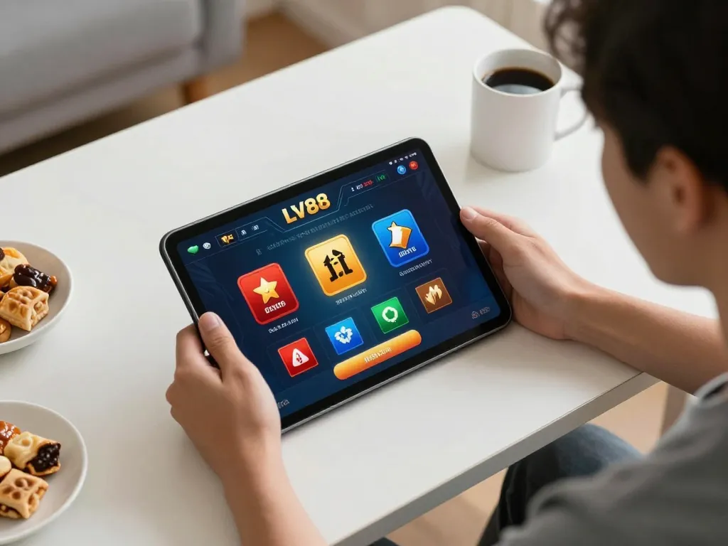 Player enjoying an engaging session on the LV88 casino app, capturing the excitement of online gambling.