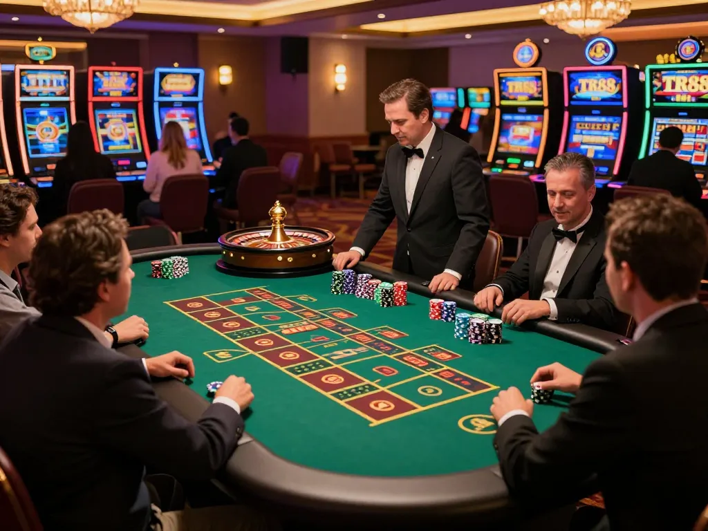 Players engaged in high-stakes bets at TR88 casino roulette table, creating a thrilling atmosphere.