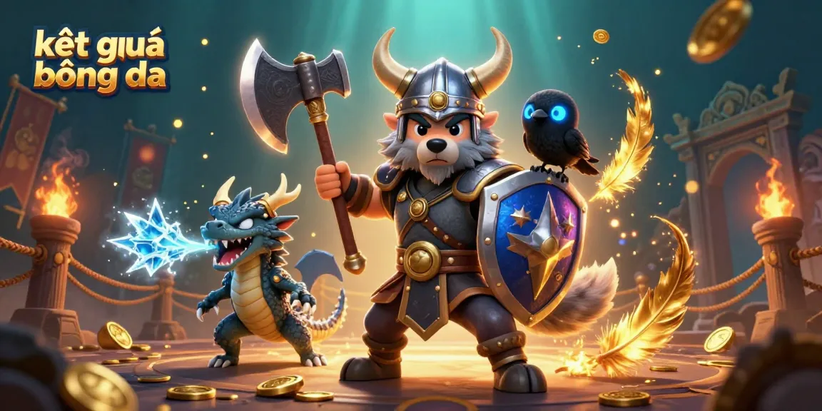 Engage with kết quả bóng đá in this vibrant 3D battle scene filled with dynamic gaming elements.