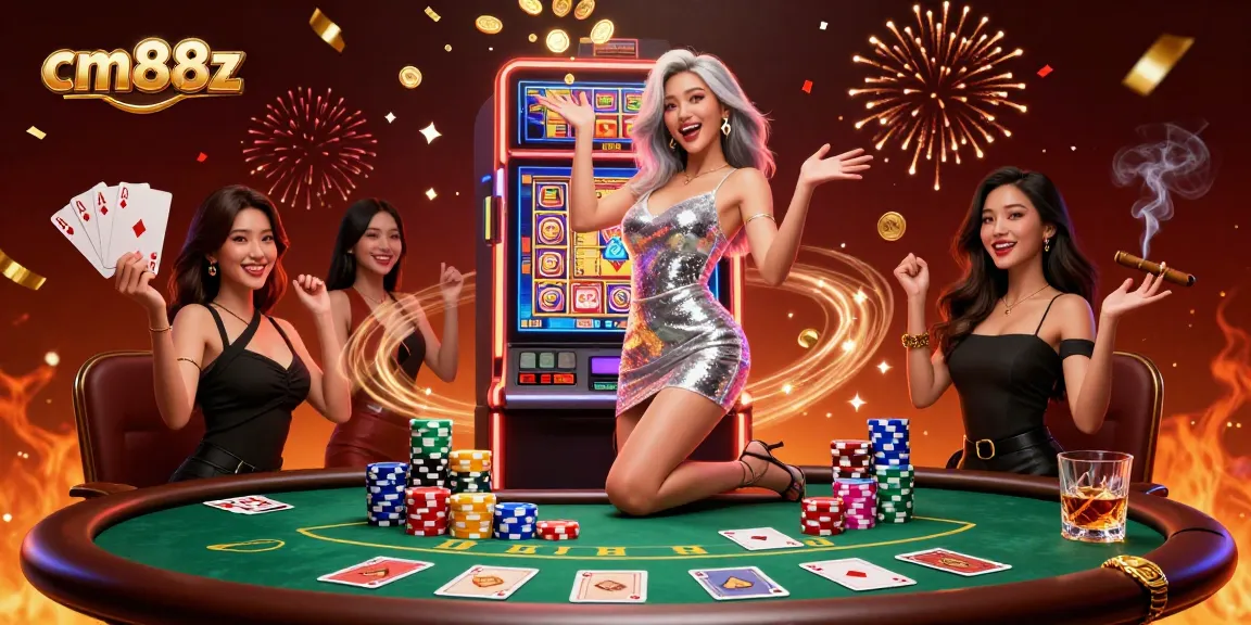 Celebrate massive wins at cm88z with a glamorous crowd, vibrant casino ambiance, and thrilling jackpots.