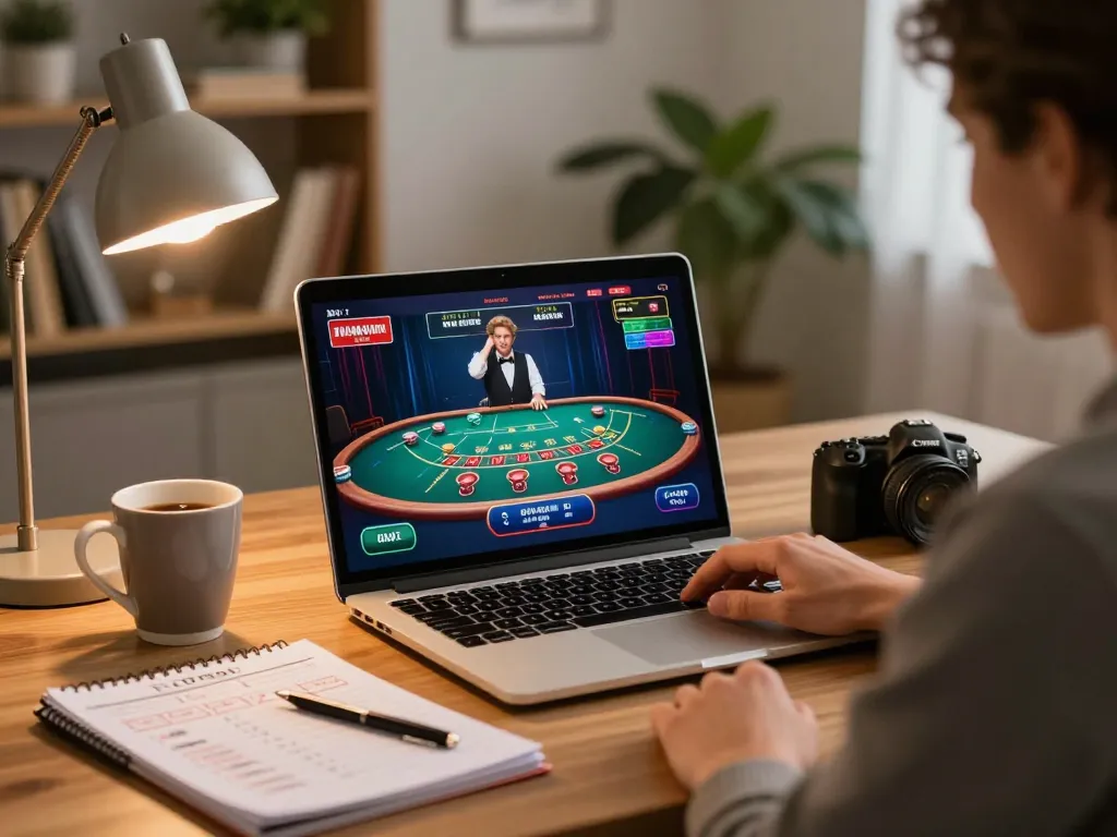 Engaged player strategizing while using the Mubet online casino platform for better odds.