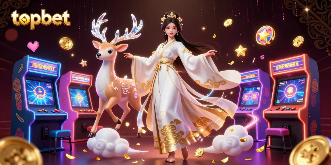 Play and win big with topbet in this vibrant 3D casino scene illustrated beautifully.