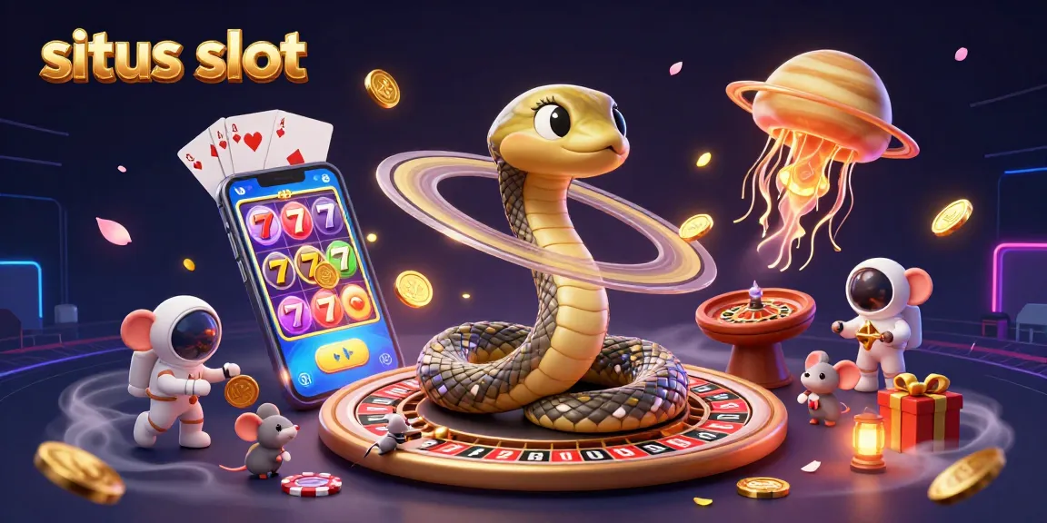 Experience thrilling situs slot action with astronaut mice betting on a cosmic roulette wheel surrounded by vibrant gaming elements.