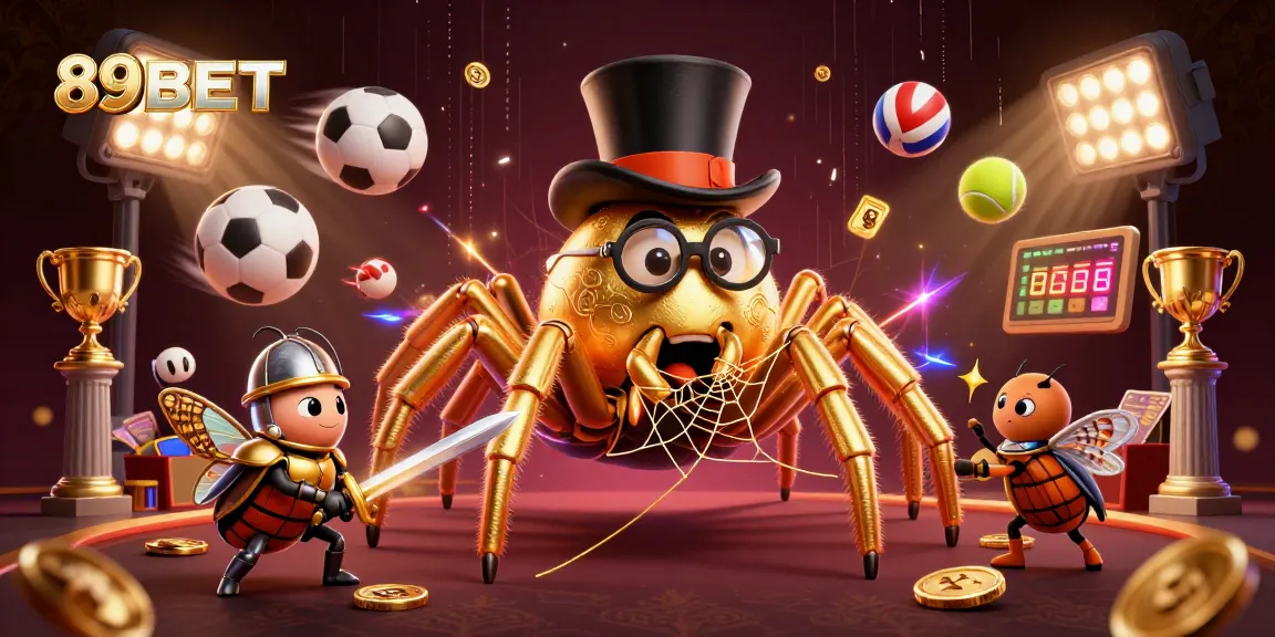 Experience thrilling gaming action with 89BET in a vibrant, detailed casino scene.