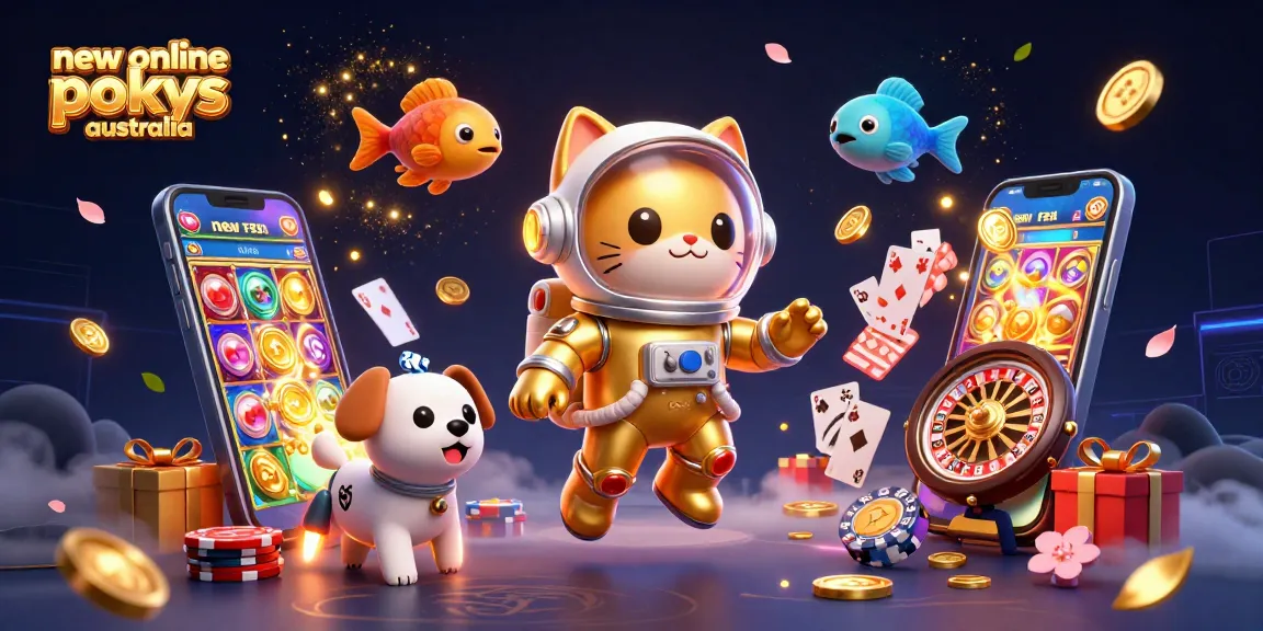 Engage with new online pokies Australia by enjoying colorful slot games, shiny coins, and vibrant characters.
