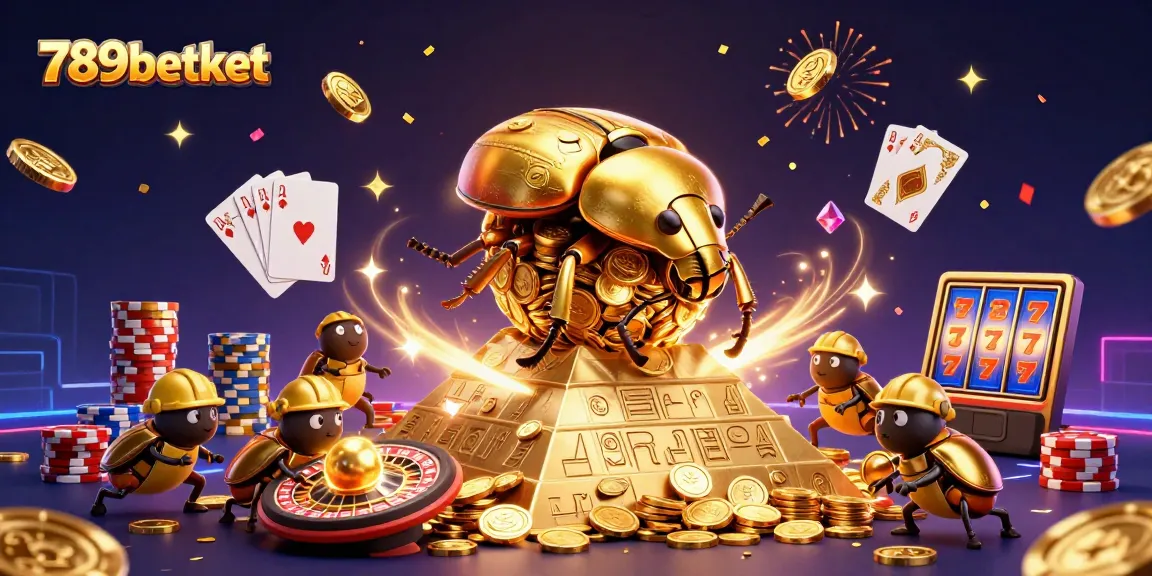 Experience thrilling gameplay at 789betket, featuring golden coins and casino symbols in an immersive 3D scene.